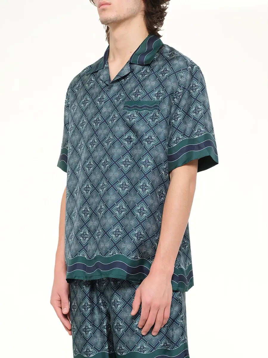 Casablanca Radiating Monogram Cuban Collar SS Shirt | Thumbnail 3 Casablanca Radiating Monogram Cuban Collar SS Shirt | Thumbnail 3