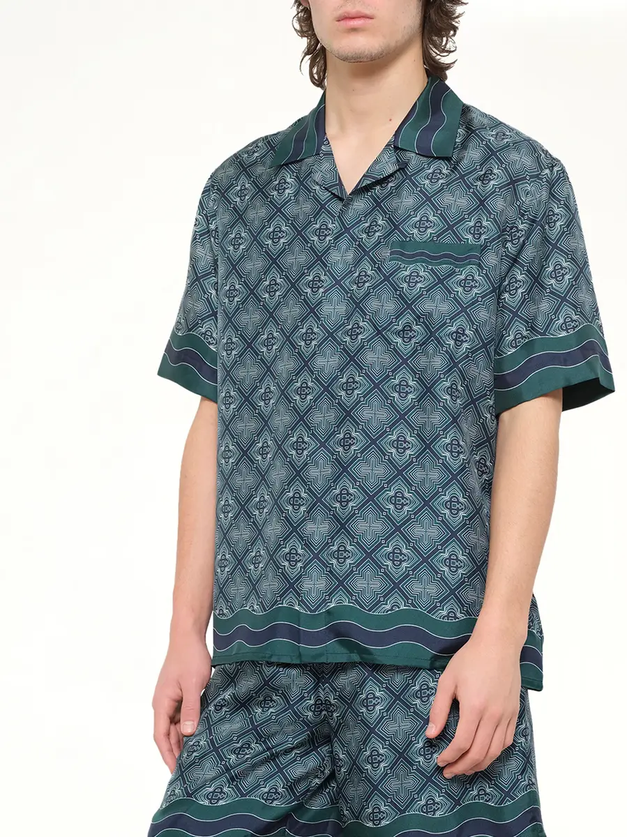 Casablanca Radiating Monogram Cuban Collar SS Shirt | Thumbnail 6 Casablanca Radiating Monogram Cuban Collar SS Shirt | Thumbnail 6