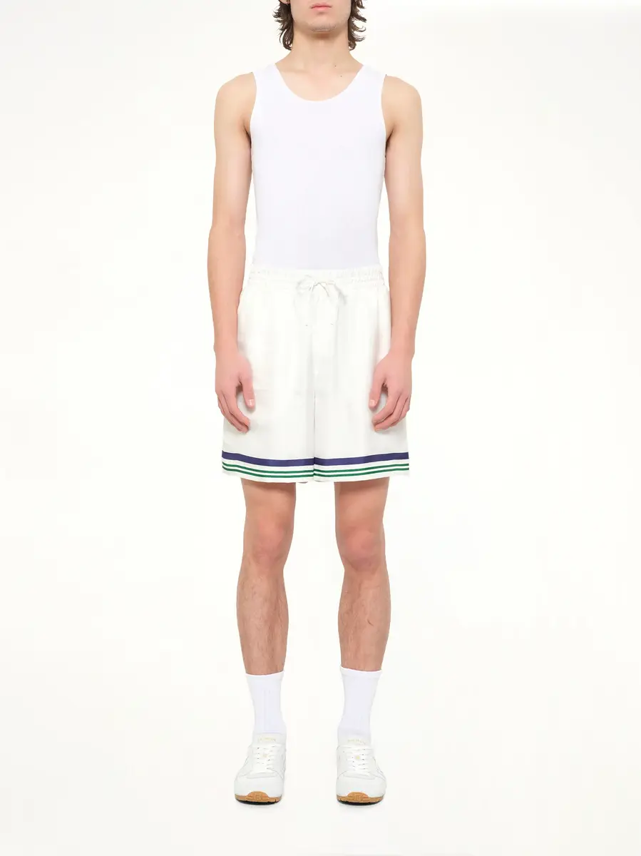 Casablanca Hotel Emblem Silk Shorts | Thumbnail 7 Casablanca Hotel Emblem Silk Shorts | Thumbnail 7