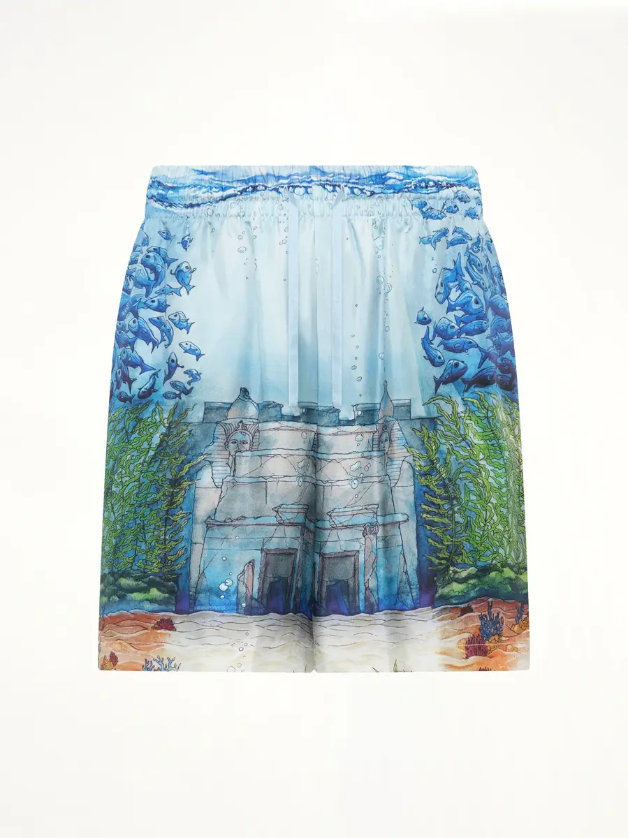 Casablanca Trompe L'oeil Silk Shorts | Thumbnail 2 Casablanca Trompe L'oeil Silk Shorts | Thumbnail 2