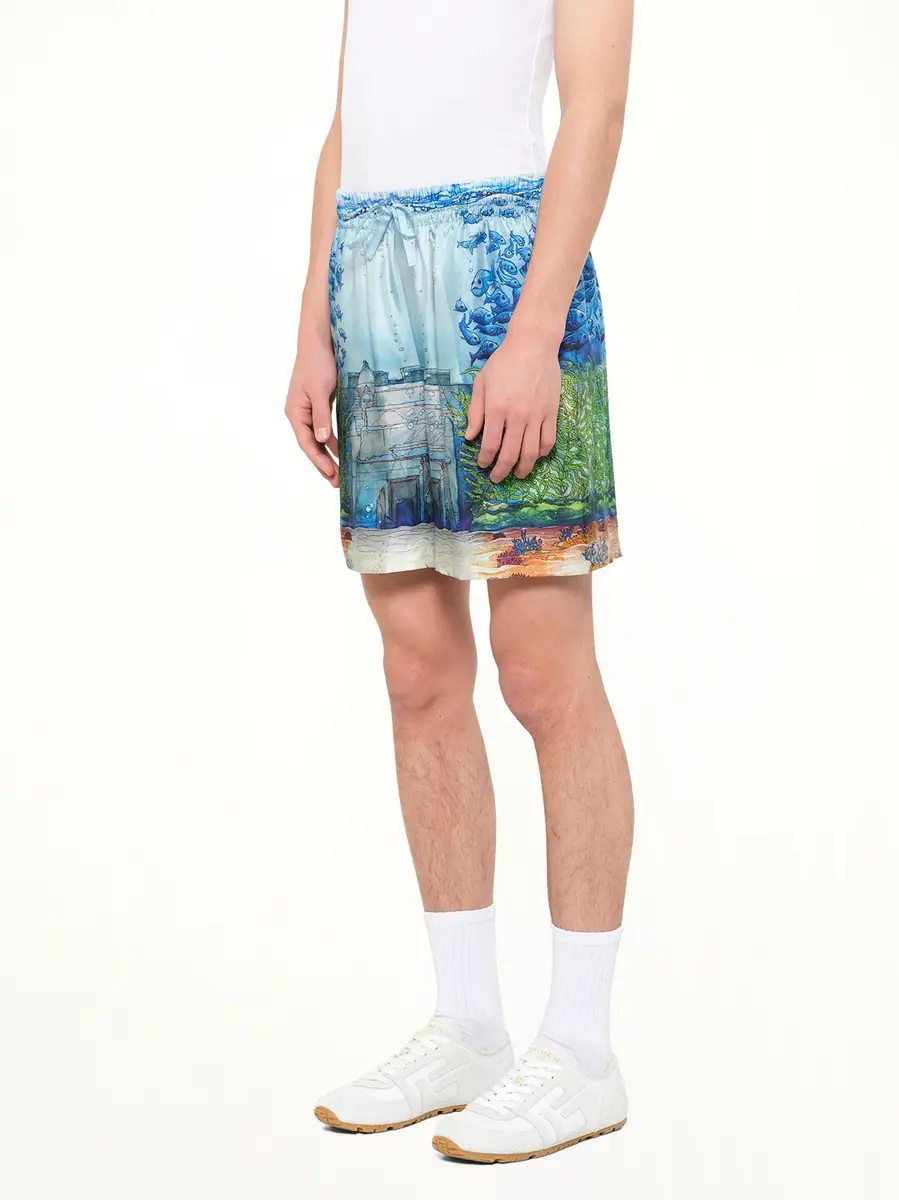 Casablanca Trompe L'oeil Silk Shorts | Thumbnail 3 Casablanca Trompe L'oeil Silk Shorts | Thumbnail 3
