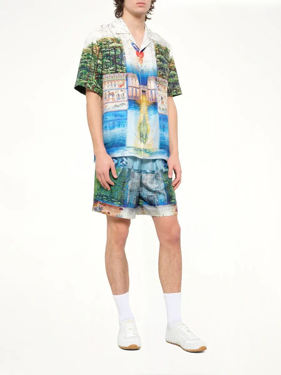 Casablanca Trompe L'oeil Silk Shorts | Thumbnail 4 Casablanca Trompe L'oeil Silk Shorts | Thumbnail 4