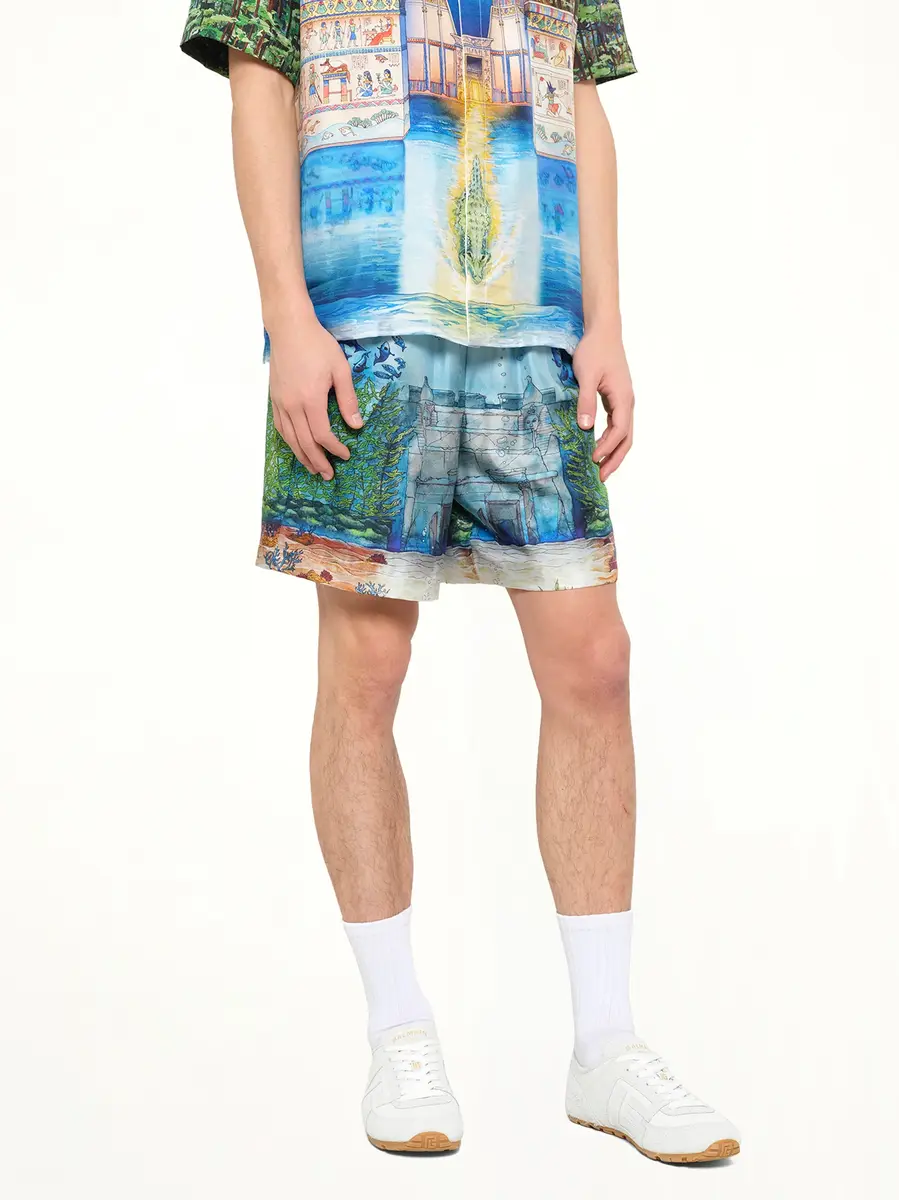 Casablanca Trompe L'oeil Silk Shorts | Thumbnail 6 Casablanca Trompe L'oeil Silk Shorts | Thumbnail 6