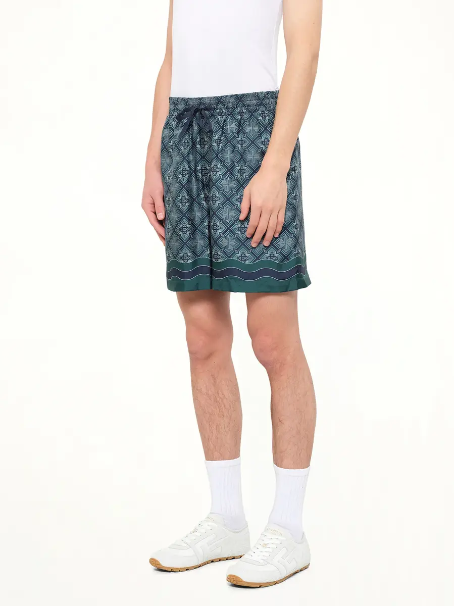 Casablanca Radiating Monogram Silk Shorts | Thumbnail 3