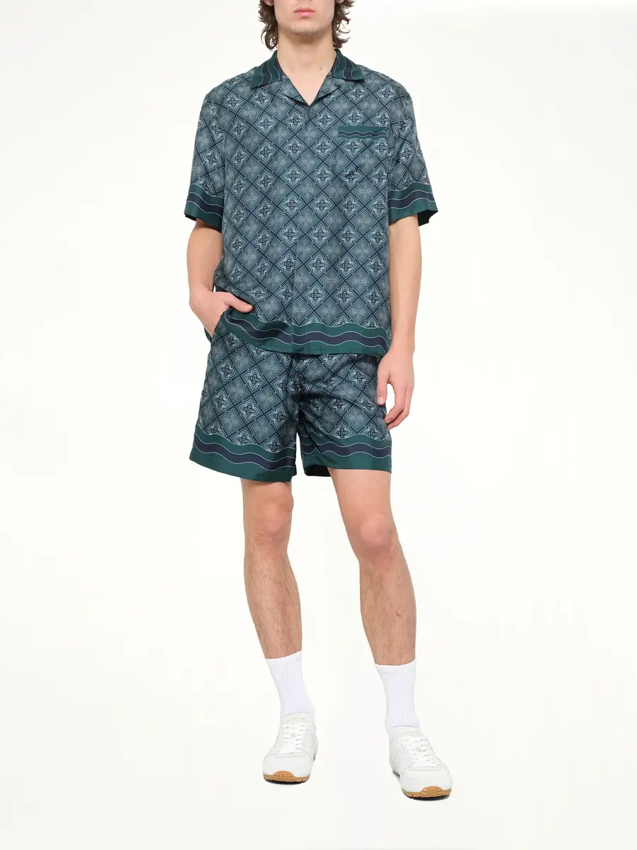 Casablanca Radiating Monogram Silk Shorts | Thumbnail 4