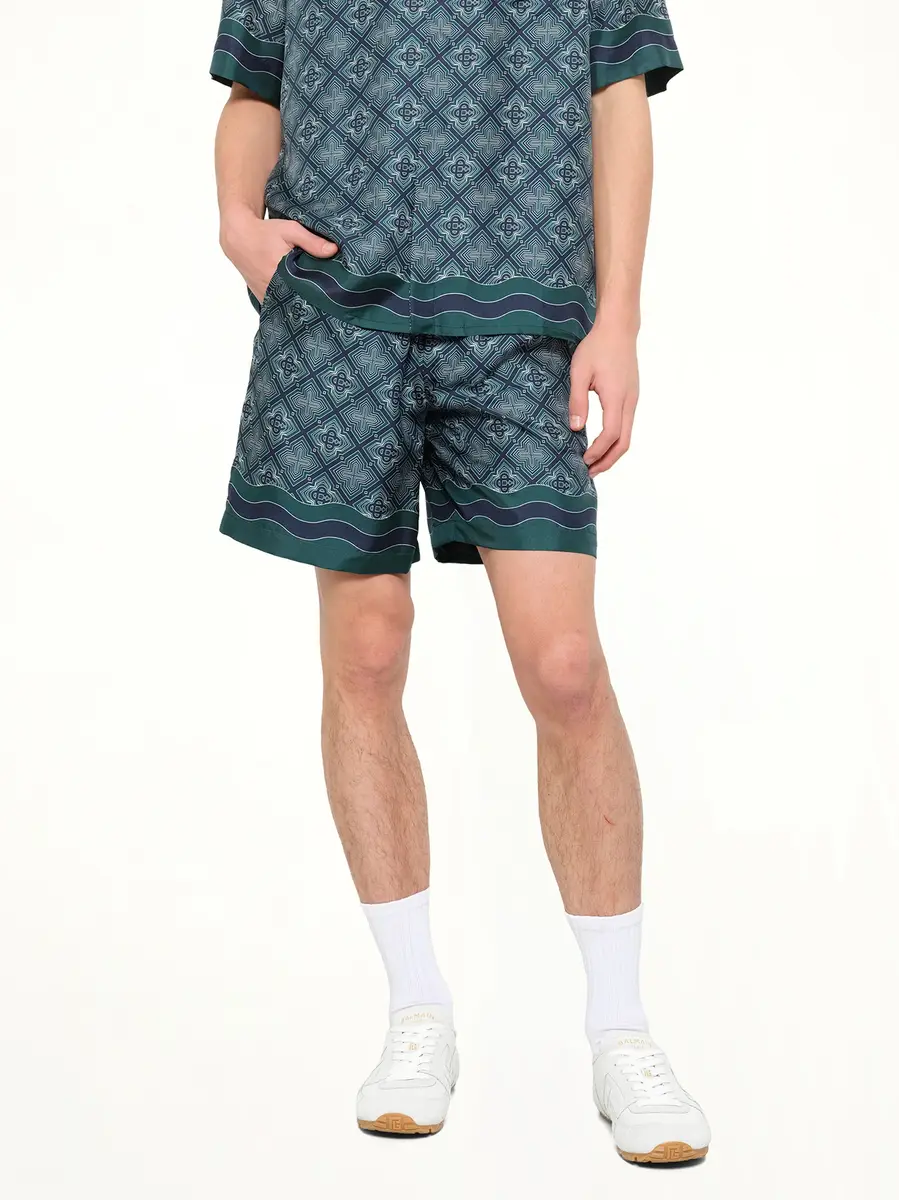 Casablanca Radiating Monogram Silk Shorts | Thumbnail 6