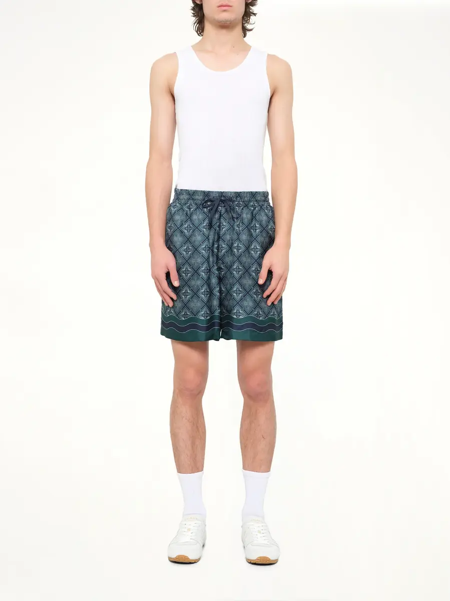 Casablanca Radiating Monogram Silk Shorts | Thumbnail 7
