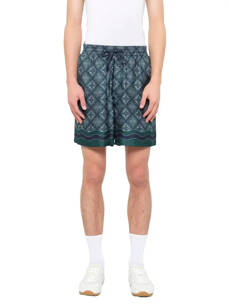 Casablanca Radiating Monogram Silk Shorts