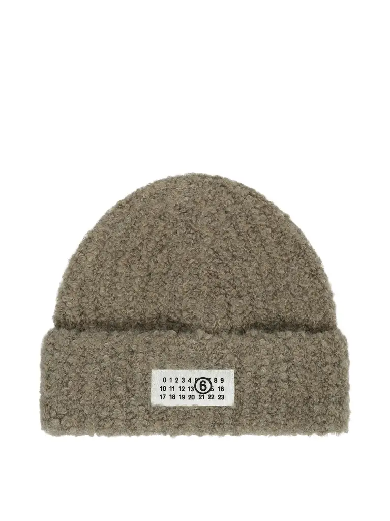 Logo Patch Boucle Beanie in Frog Logo Patch Boucle Beanie in Frog