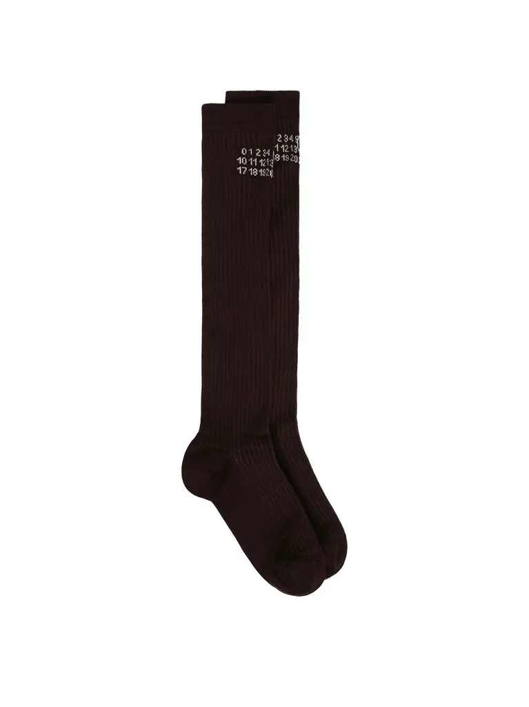 MM6 MAISON MARGIELA Mm6 Logo Socks in Chocolate