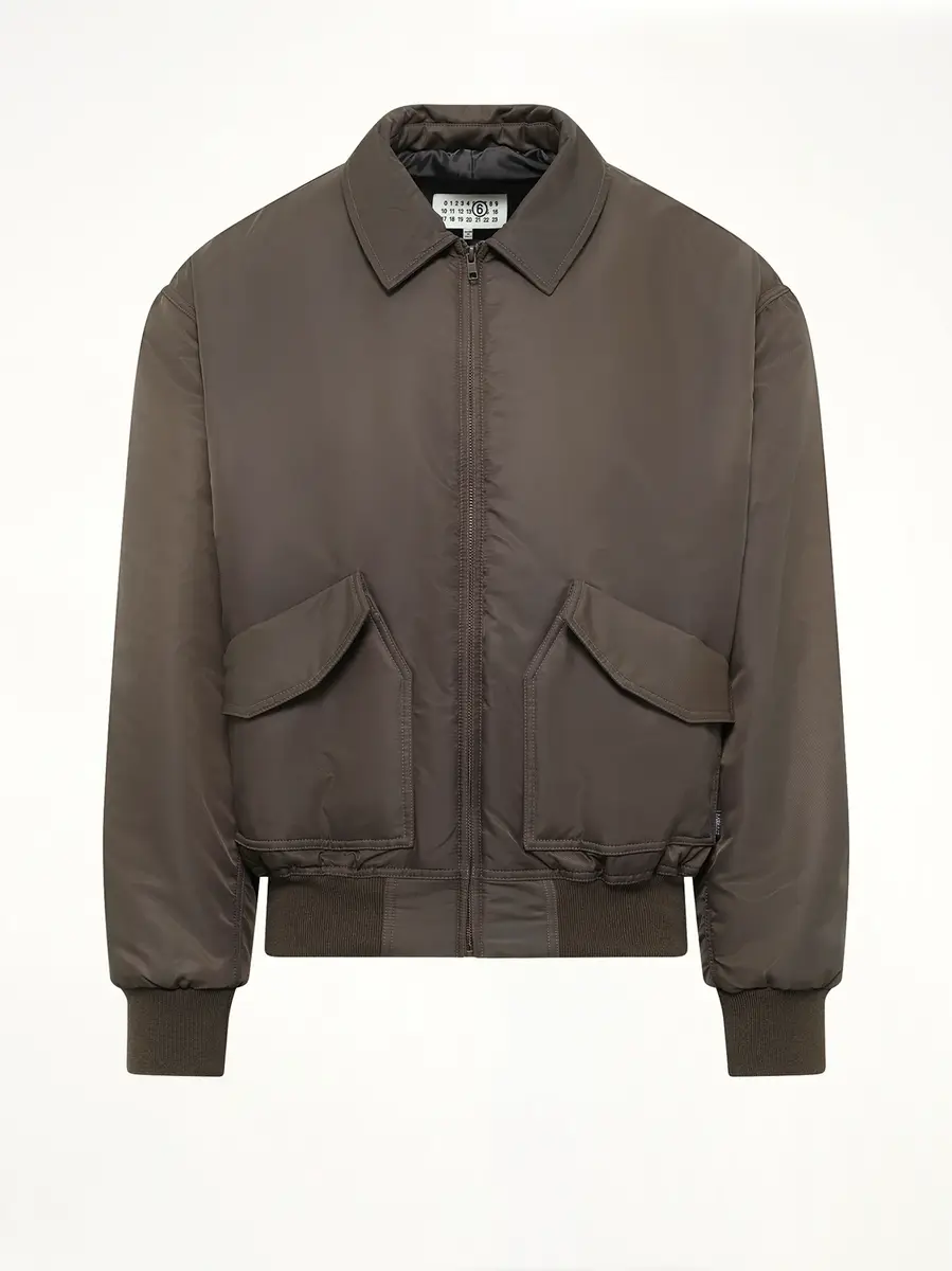 MM6 MAISON MARGIELA Nylon Bomber Jacket in Gasolina Grey | Thumbnail 2 MM6 MAISON MARGIELA Nylon Bomber Jacket in Gasolina Grey | Thumbnail 2