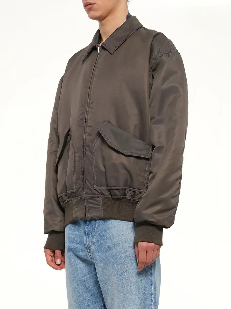 MM6 MAISON MARGIELA Nylon Bomber Jacket in Gasolina Grey | Thumbnail 3 MM6 MAISON MARGIELA Nylon Bomber Jacket in Gasolina Grey | Thumbnail 3