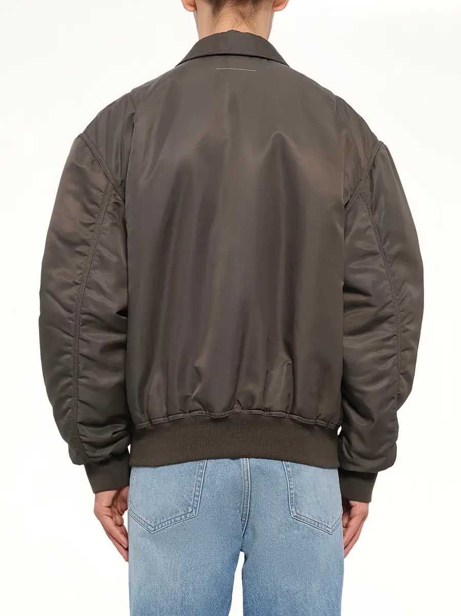 MM6 MAISON MARGIELA Nylon Bomber Jacket in Gasolina Grey | Thumbnail 5 MM6 MAISON MARGIELA Nylon Bomber Jacket in Gasolina Grey | Thumbnail 5