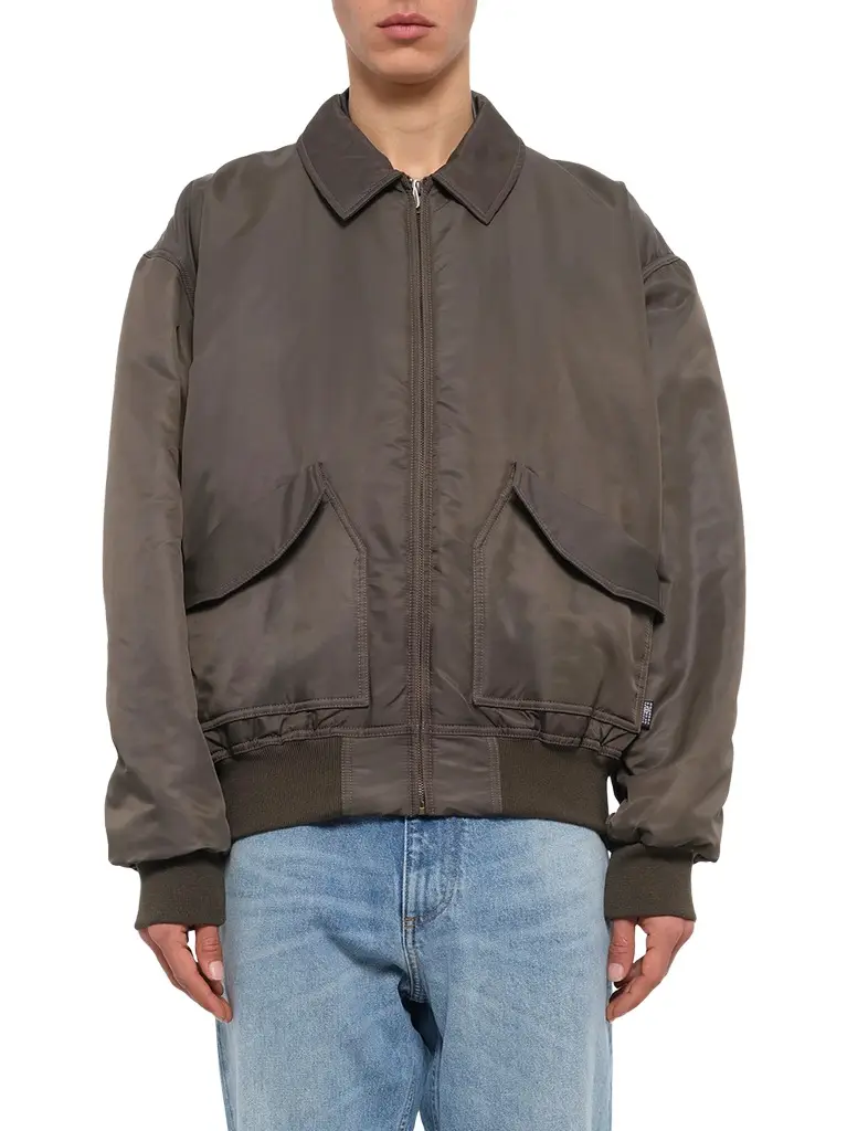 MM6 MAISON MARGIELA Nylon Bomber Jacket in Gasolina Grey