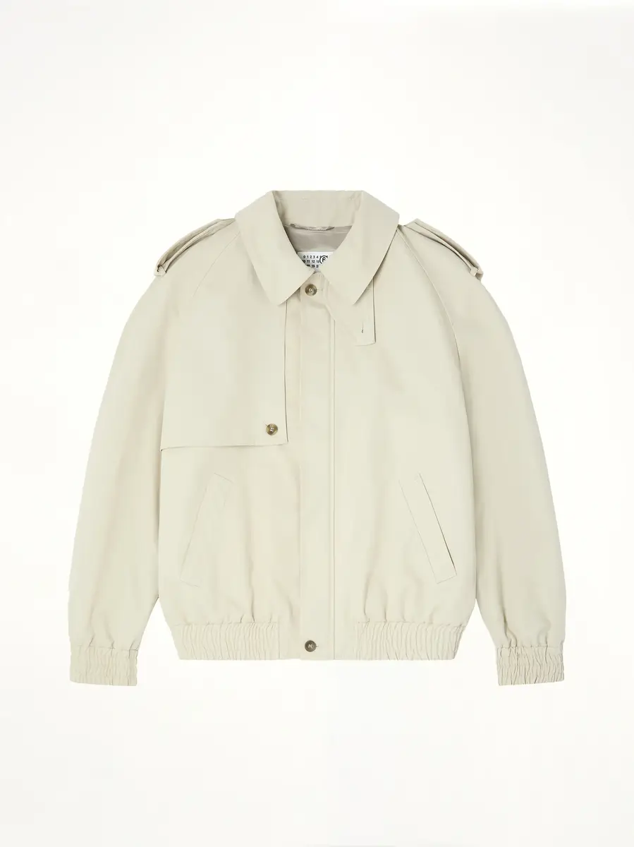 MM6 MAISON MARGIELA Light Cotton Twill Jacket in Ecrù | Thumbnail 2 MM6 MAISON MARGIELA Light Cotton Twill Jacket in Ecrù | Thumbnail 2