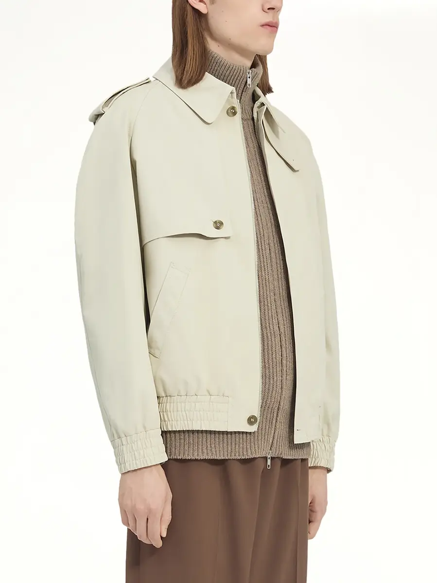 MM6 MAISON MARGIELA Light Cotton Twill Jacket in Ecrù | Thumbnail 3 MM6 MAISON MARGIELA Light Cotton Twill Jacket in Ecrù | Thumbnail 3