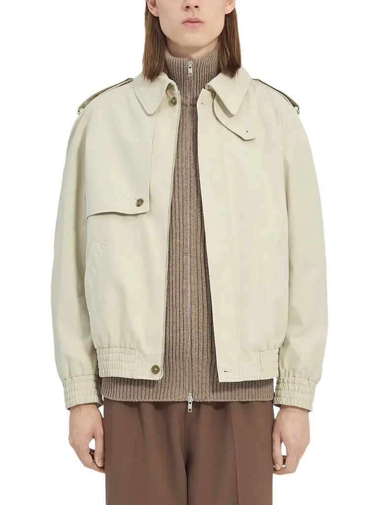 MM6 MAISON MARGIELA Light Cotton Twill Jacket in Ecrù
