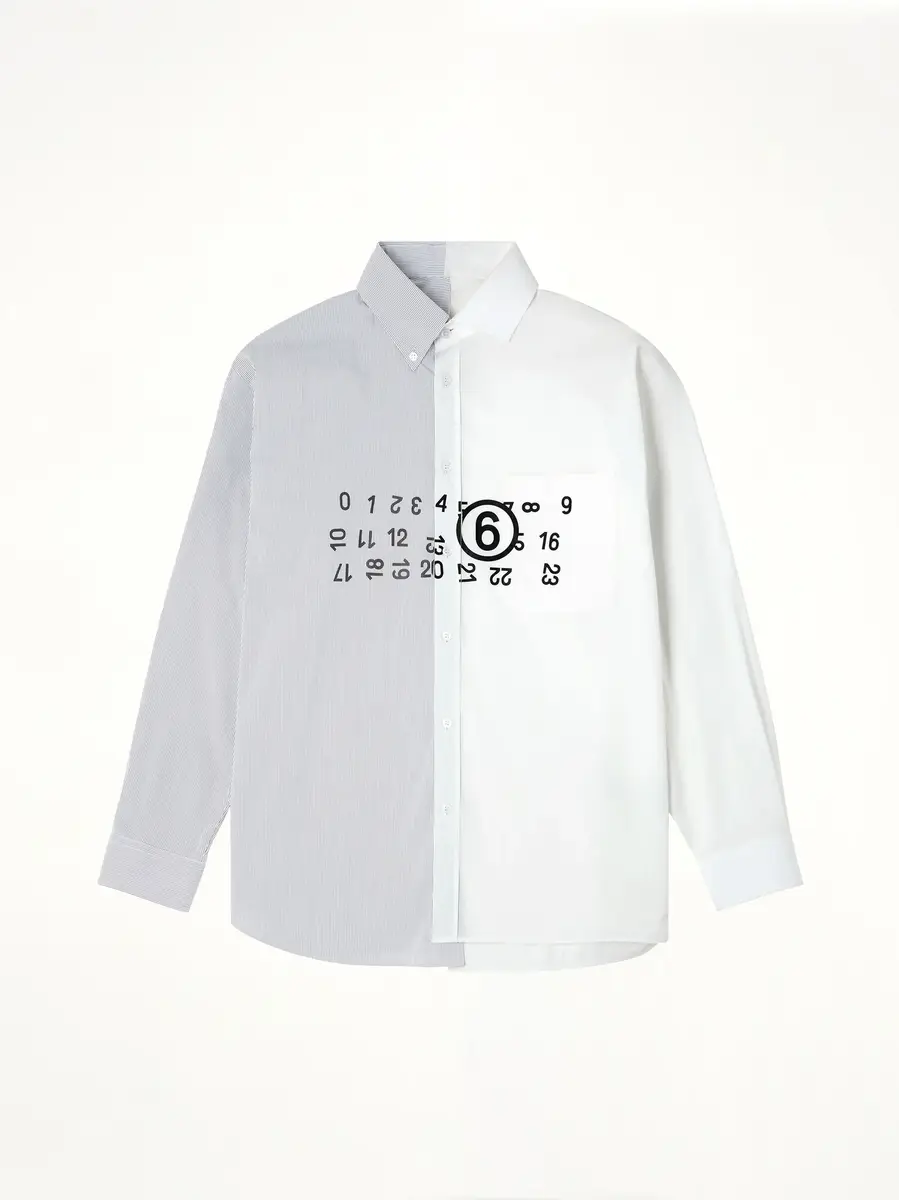 MM6 MAISON MARGIELA Long-sleeved Shirt in Off White/grey | Thumbnail 2 MM6 MAISON MARGIELA Long-sleeved Shirt in Off White/grey | Thumbnail 2
