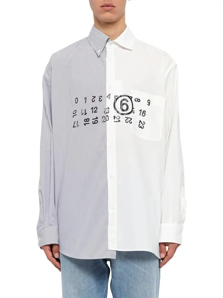 Long-sleeved Shirt in Off White/grey Long-sleeved Shirt in Off White/grey