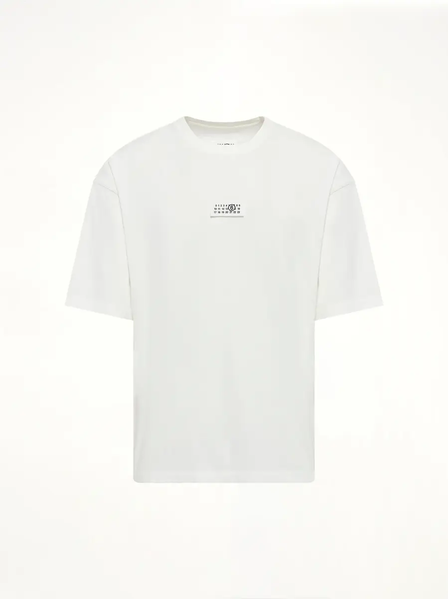 MM6 MAISON MARGIELA Mm6 Patch T-shirt in Off White | Thumbnail 2 MM6 MAISON MARGIELA Mm6 Patch T-shirt in Off White | Thumbnail 2