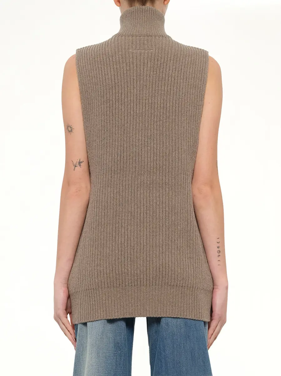 MM6 MAISON MARGIELA Gilet in Beige Melange | Thumbnail 4 MM6 MAISON MARGIELA Gilet in Beige Melange | Thumbnail 4