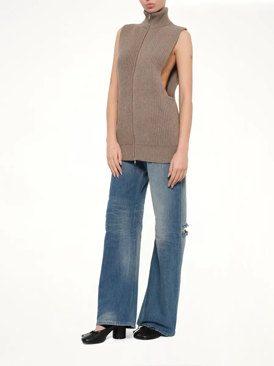 MM6 MAISON MARGIELA Gilet in Beige Melange | Thumbnail 5 MM6 MAISON MARGIELA Gilet in Beige Melange | Thumbnail 5