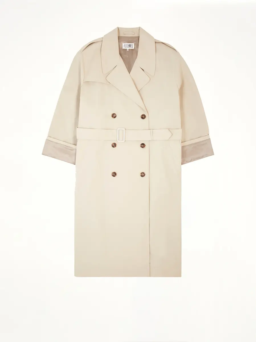 MM6 MAISON MARGIELA Trench Coat in Ecrù | Thumbnail 2 MM6 MAISON MARGIELA Trench Coat in Ecrù | Thumbnail 2