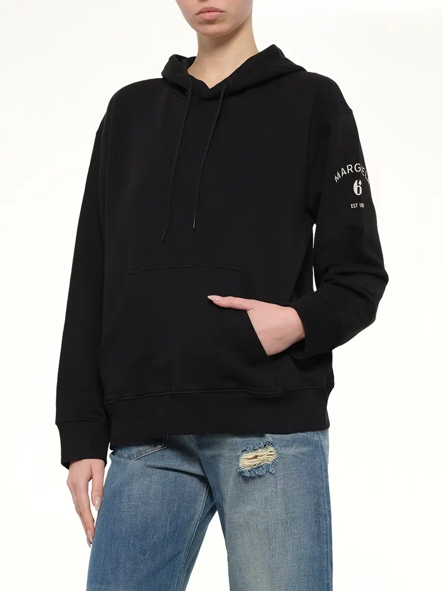 MM6 MAISON MARGIELA Sleeve Logo Hoodie | Thumbnail 6 MM6 MAISON MARGIELA Sleeve Logo Hoodie | Thumbnail 6