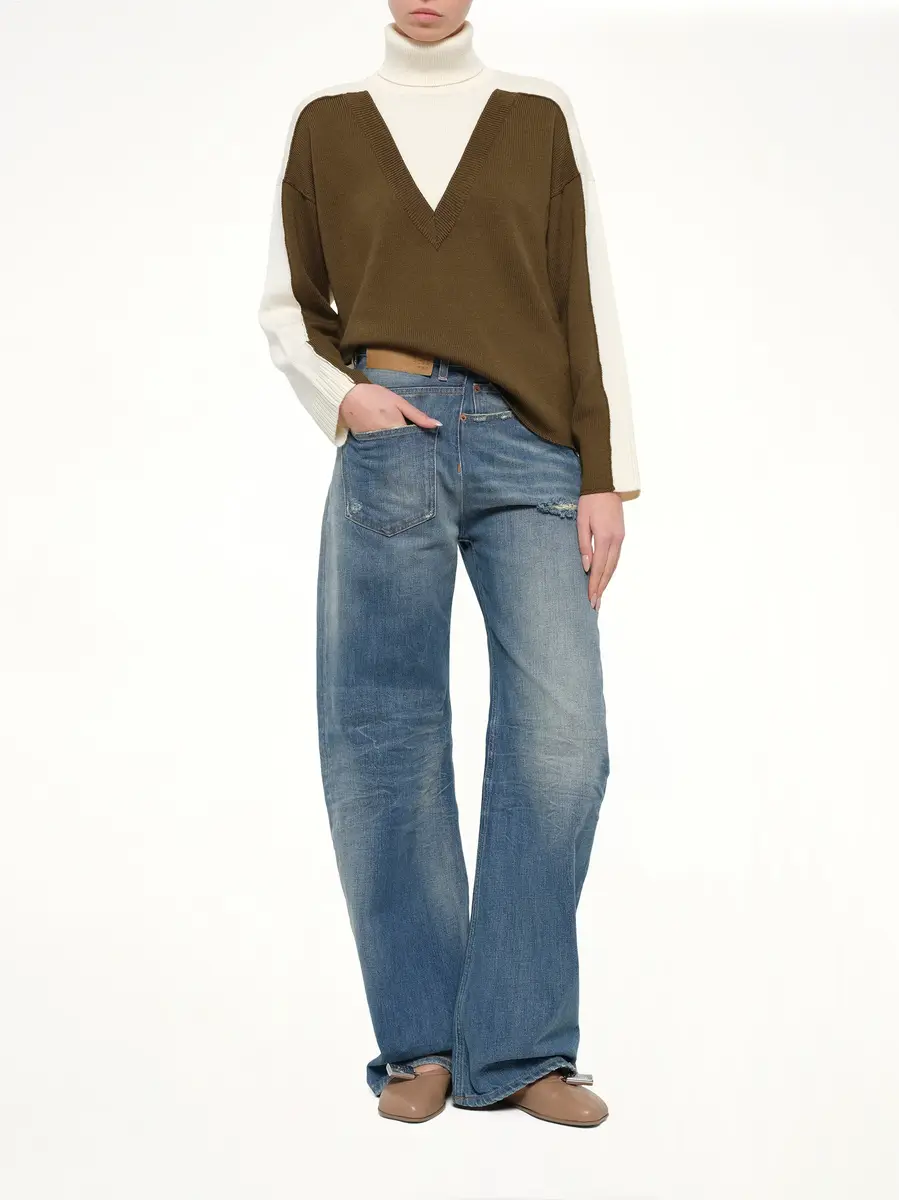 MM6 MAISON MARGIELA 90° Twist Denim Jeans in Medium Blue | Thumbnail 4 MM6 MAISON MARGIELA 90° Twist Denim Jeans in Medium Blue | Thumbnail 4
