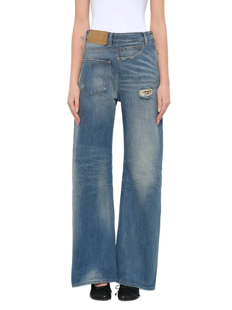 MM6 MAISON MARGIELA 90° Twist Denim Jeans in Medium Blue