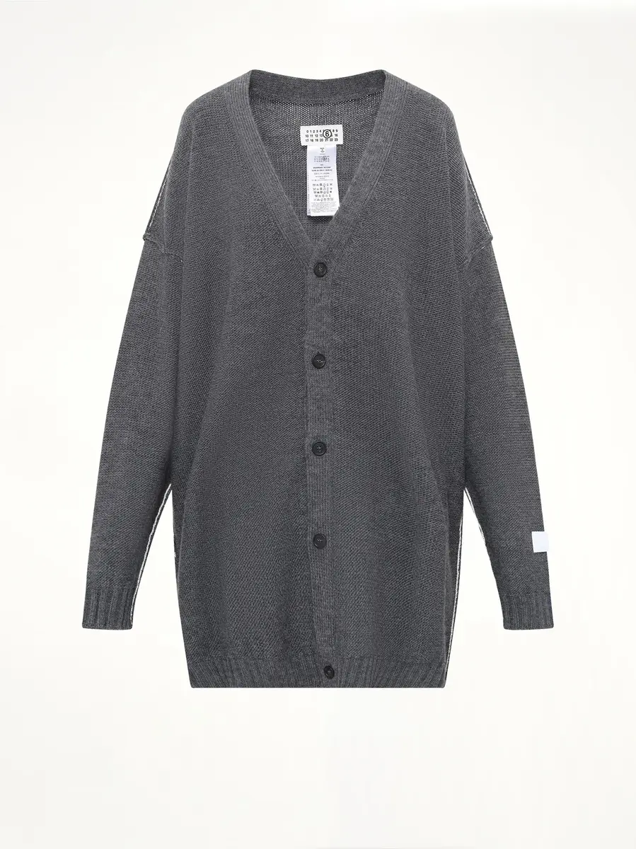 MM6 MAISON MARGIELA Cardigan in Grey Melange | Thumbnail 2 MM6 MAISON MARGIELA Cardigan in Grey Melange | Thumbnail 2
