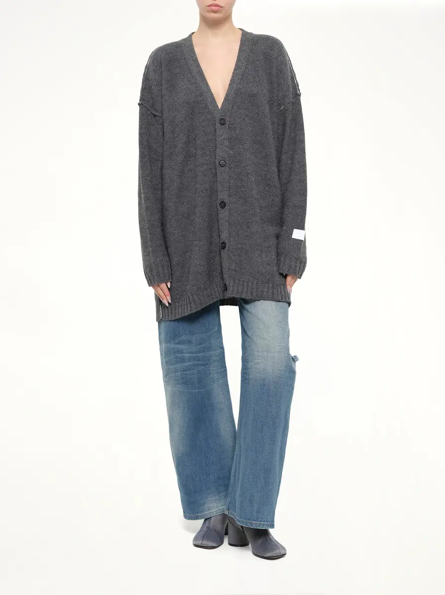 MM6 MAISON MARGIELA Cardigan in Grey Melange | Thumbnail 4 MM6 MAISON MARGIELA Cardigan in Grey Melange | Thumbnail 4