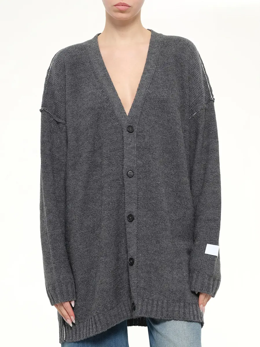 MM6 MAISON MARGIELA Cardigan in Grey Melange | Thumbnail 6 MM6 MAISON MARGIELA Cardigan in Grey Melange | Thumbnail 6