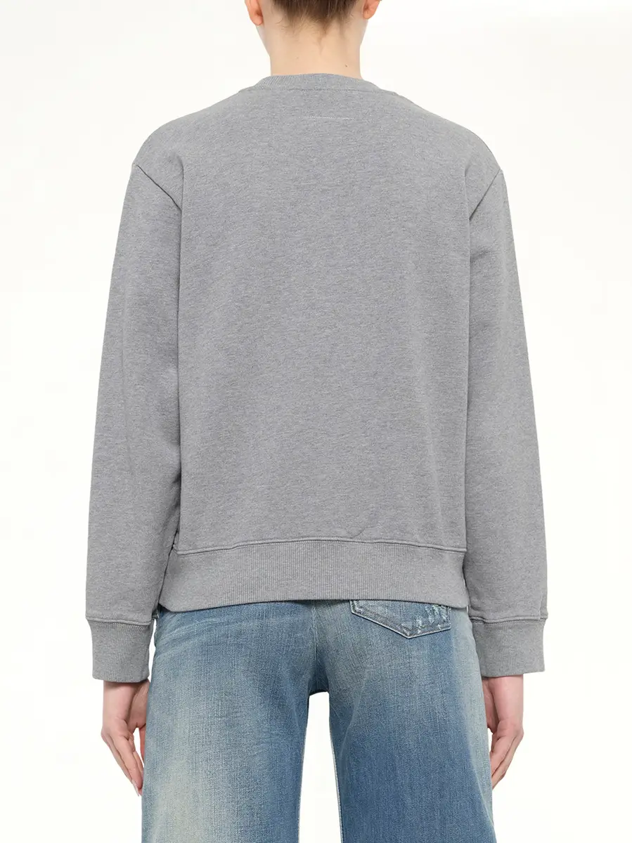 MM6 MAISON MARGIELA Margiela 6 Sweatshirt in Grey Melange | Thumbnail 5 MM6 MAISON MARGIELA Margiela 6 Sweatshirt in Grey Melange | Thumbnail 5