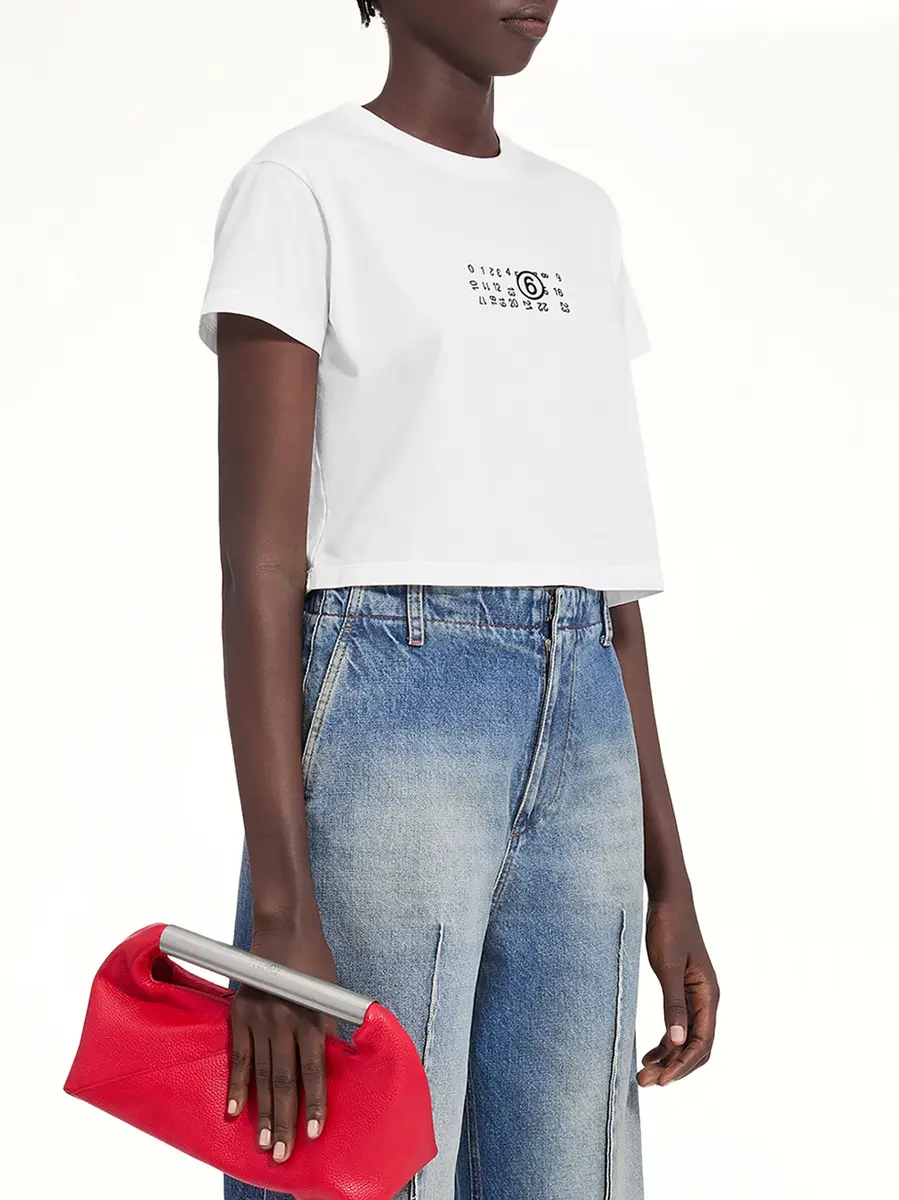 MM6 MAISON MARGIELA Mm6 Logo T-shirt in Off White | Thumbnail 3 MM6 MAISON MARGIELA Mm6 Logo T-shirt in Off White | Thumbnail 3