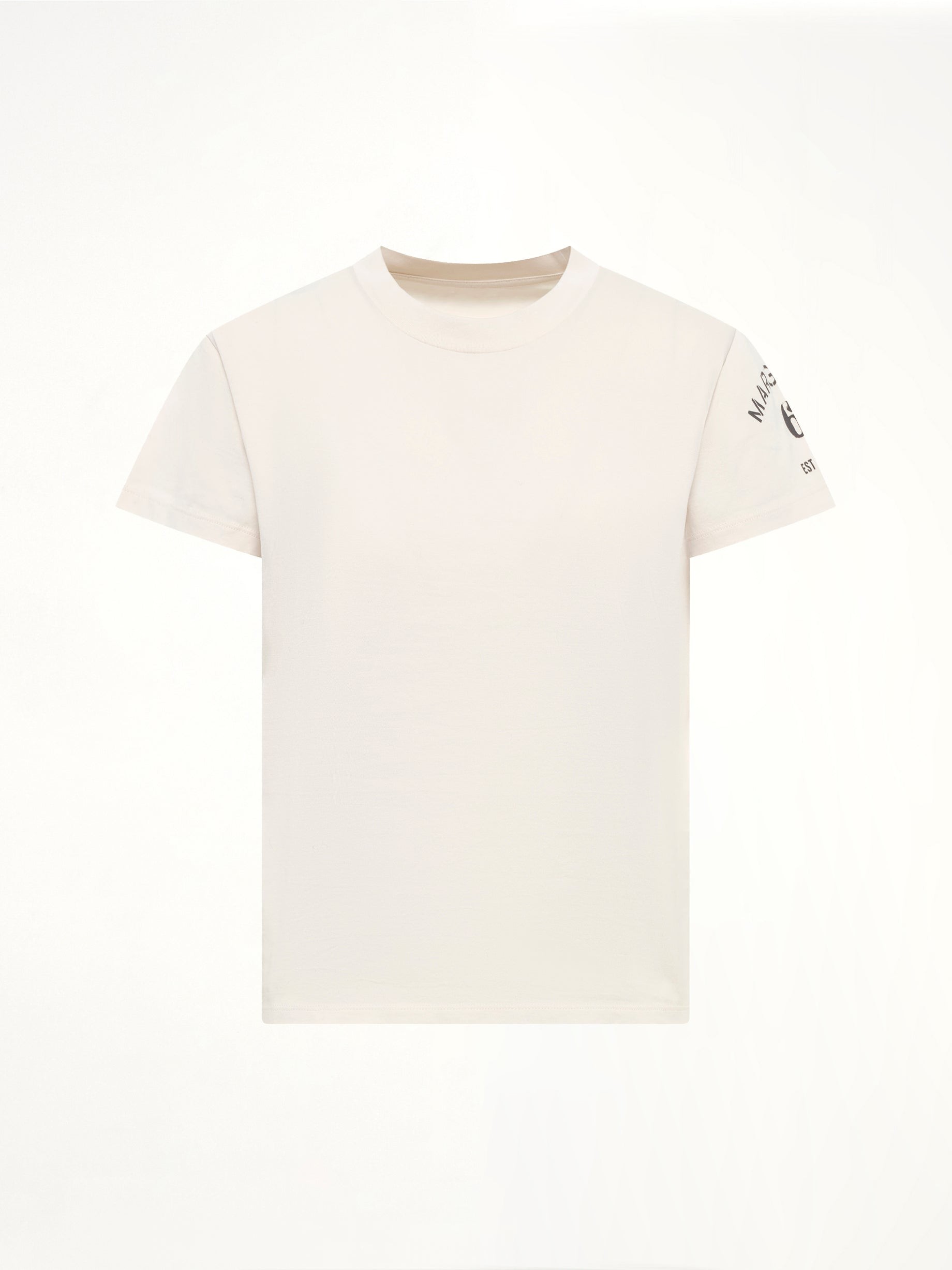 MM6 MAISON MARGIELA Sleeve Logo T-shirt in Ecru | Thumbnail 2 MM6 MAISON MARGIELA Sleeve Logo T-shirt in Ecru | Thumbnail 2