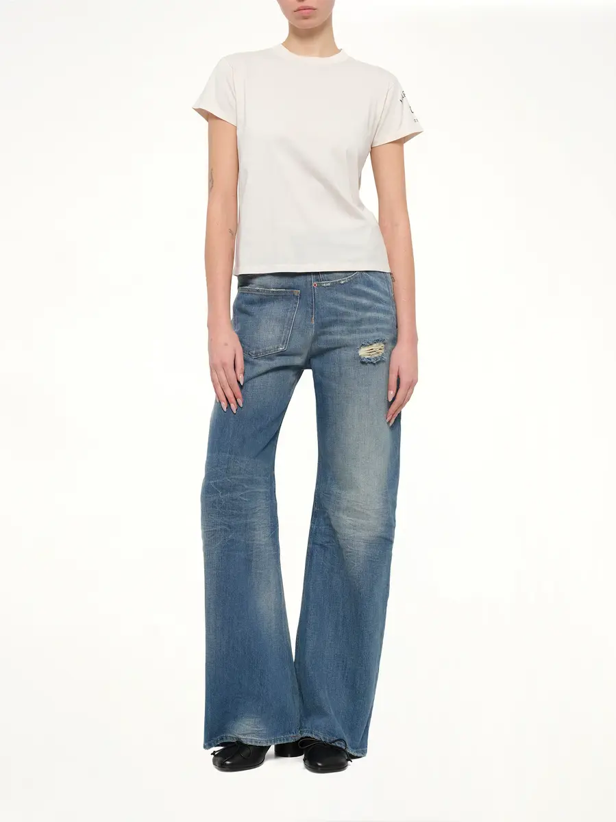 MM6 MAISON MARGIELA Sleeve Logo T-shirt in Ecru | Thumbnail 4 MM6 MAISON MARGIELA Sleeve Logo T-shirt in Ecru | Thumbnail 4