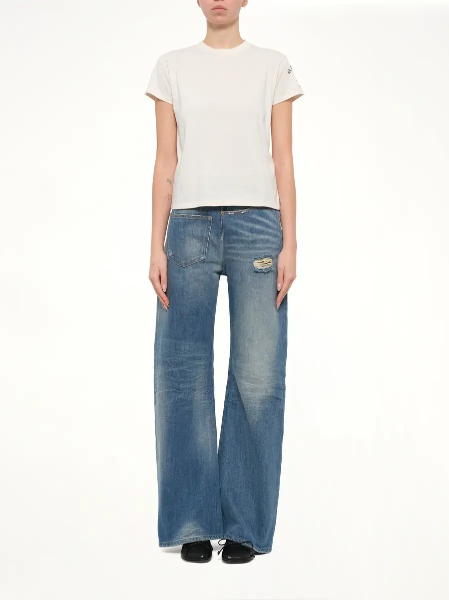 MM6 MAISON MARGIELA Sleeve Logo T-shirt in Ecru | Thumbnail 7 MM6 MAISON MARGIELA Sleeve Logo T-shirt in Ecru | Thumbnail 7