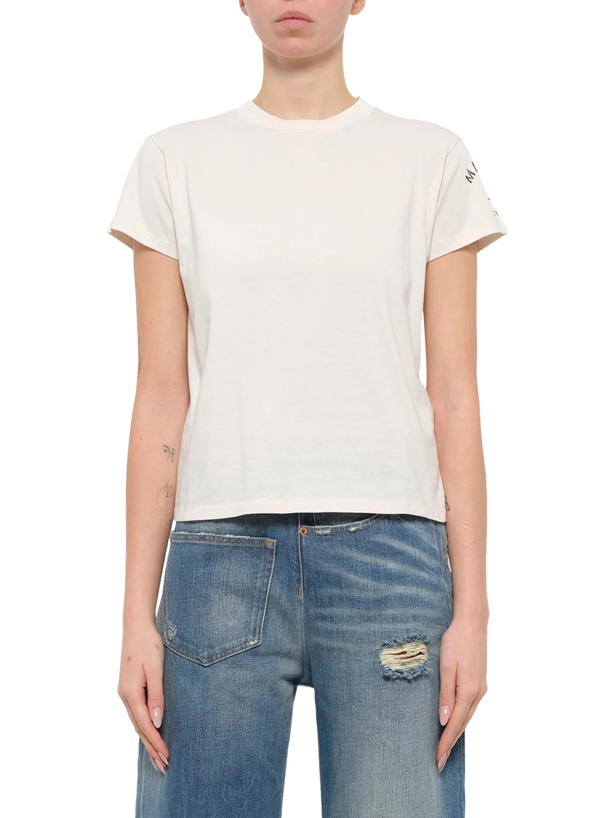 Sleeve Logo T-shirt in Ecru Sleeve Logo T-shirt in Ecru
