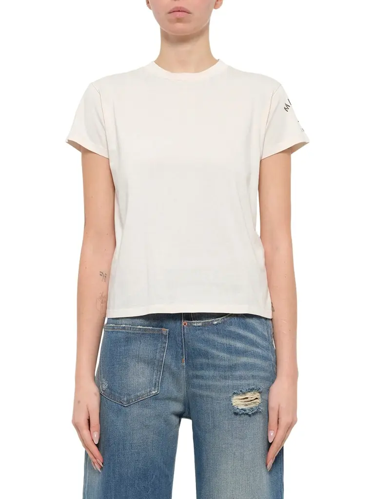 MM6 MAISON MARGIELA Sleeve Logo T-shirt in Ecru