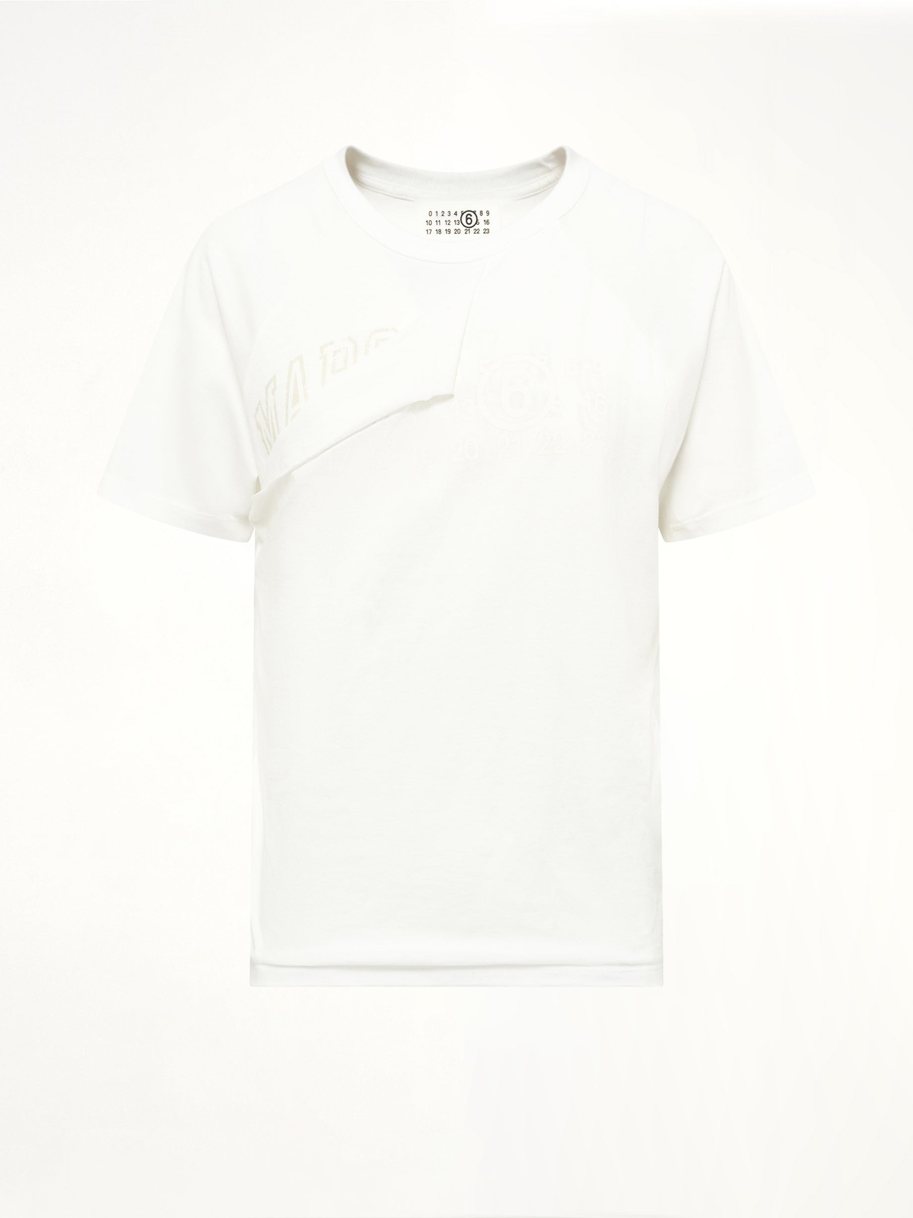 MM6 MAISON MARGIELA Layered Logo T-shirt in Off White | Thumbnail 2 MM6 MAISON MARGIELA Layered Logo T-shirt in Off White | Thumbnail 2