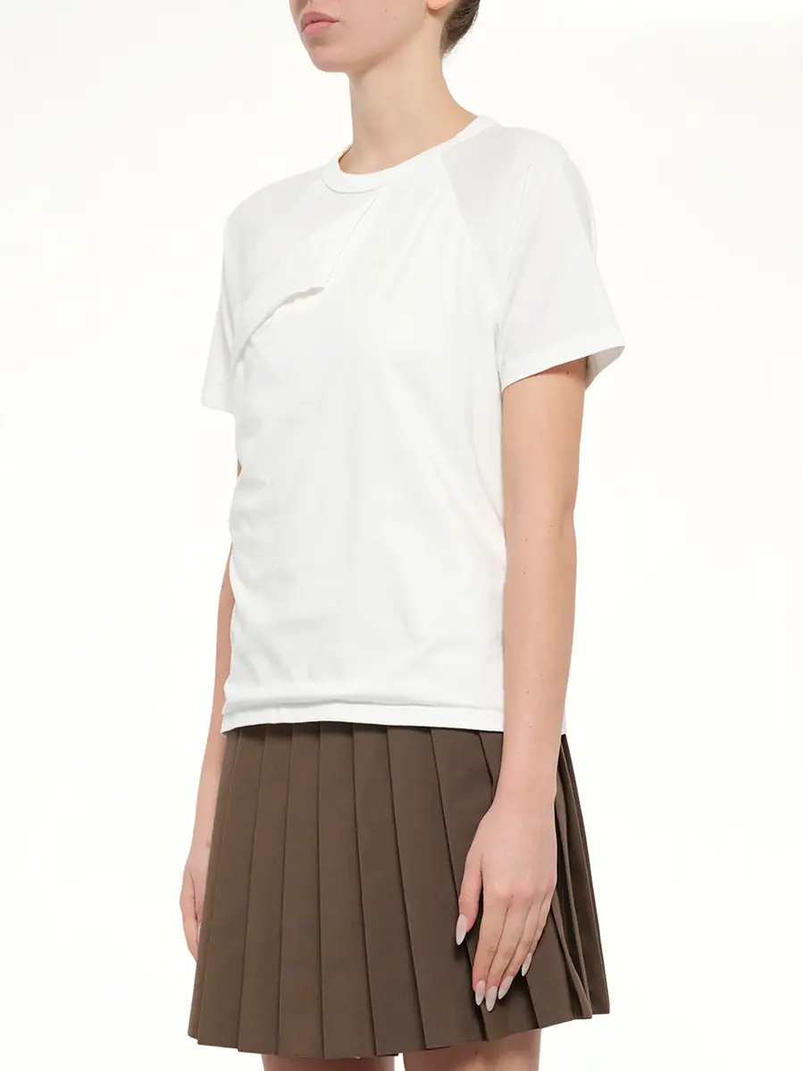 MM6 MAISON MARGIELA Layered Logo T-shirt in Off White | Thumbnail 3 MM6 MAISON MARGIELA Layered Logo T-shirt in Off White | Thumbnail 3