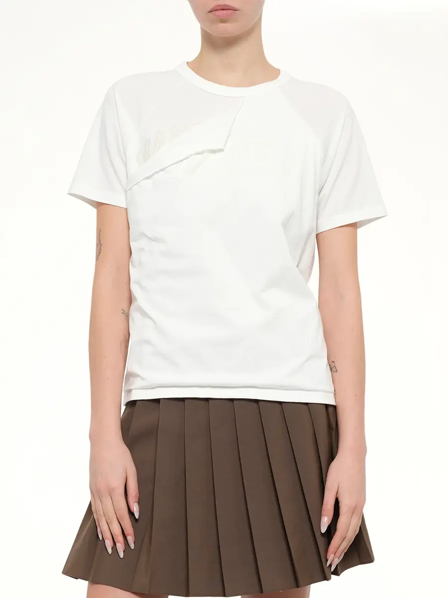 MM6 MAISON MARGIELA Layered Logo T-shirt in Off White | Thumbnail 6 MM6 MAISON MARGIELA Layered Logo T-shirt in Off White | Thumbnail 6