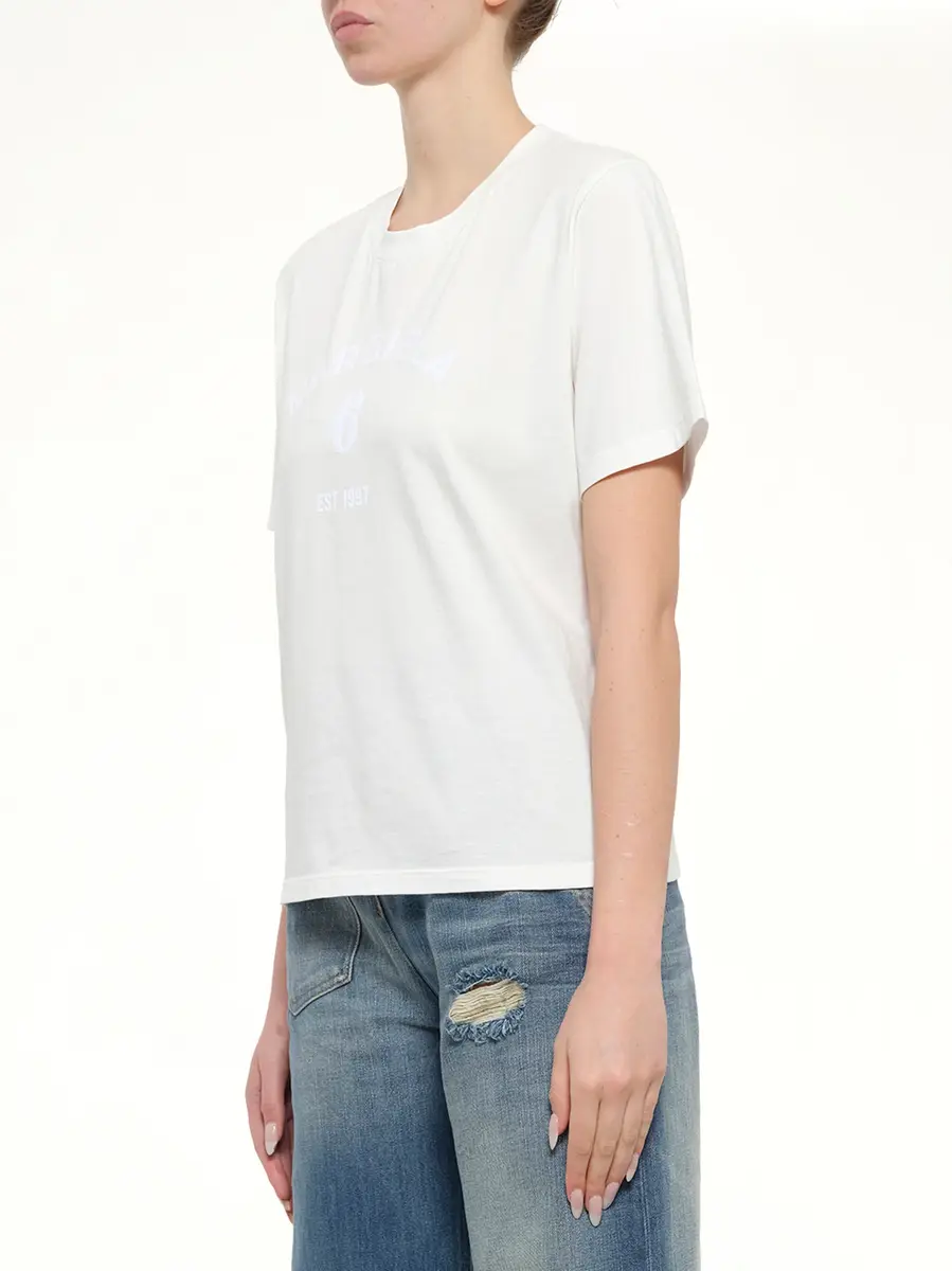MM6 MAISON MARGIELA Margiela 6 T-shirt in Off White | Thumbnail 3 MM6 MAISON MARGIELA Margiela 6 T-shirt in Off White | Thumbnail 3