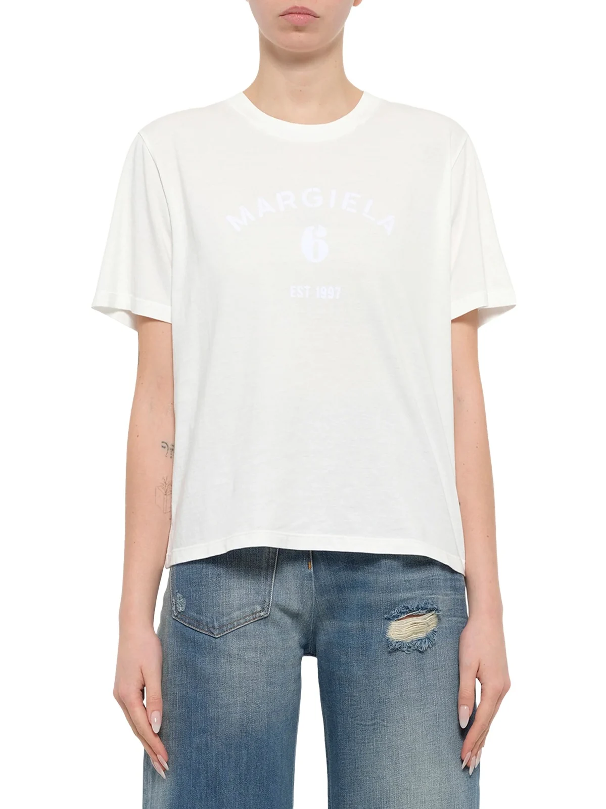 Margiela 6 T-shirt in Off White Margiela 6 T-shirt in Off White