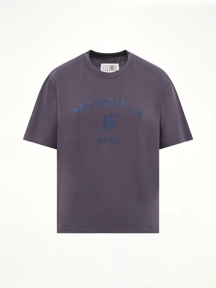 MM6 MAISON MARGIELA Margiela 6 T-shirt in Midnight Blue | Thumbnail 2 MM6 MAISON MARGIELA Margiela 6 T-shirt in Midnight Blue | Thumbnail 2
