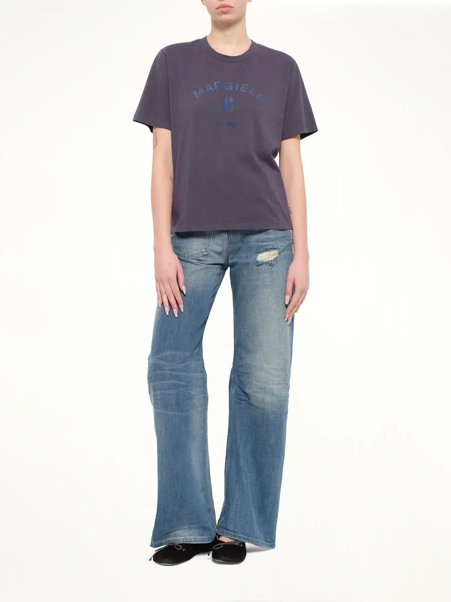 MM6 MAISON MARGIELA Margiela 6 T-shirt in Midnight Blue | Thumbnail 4 MM6 MAISON MARGIELA Margiela 6 T-shirt in Midnight Blue | Thumbnail 4