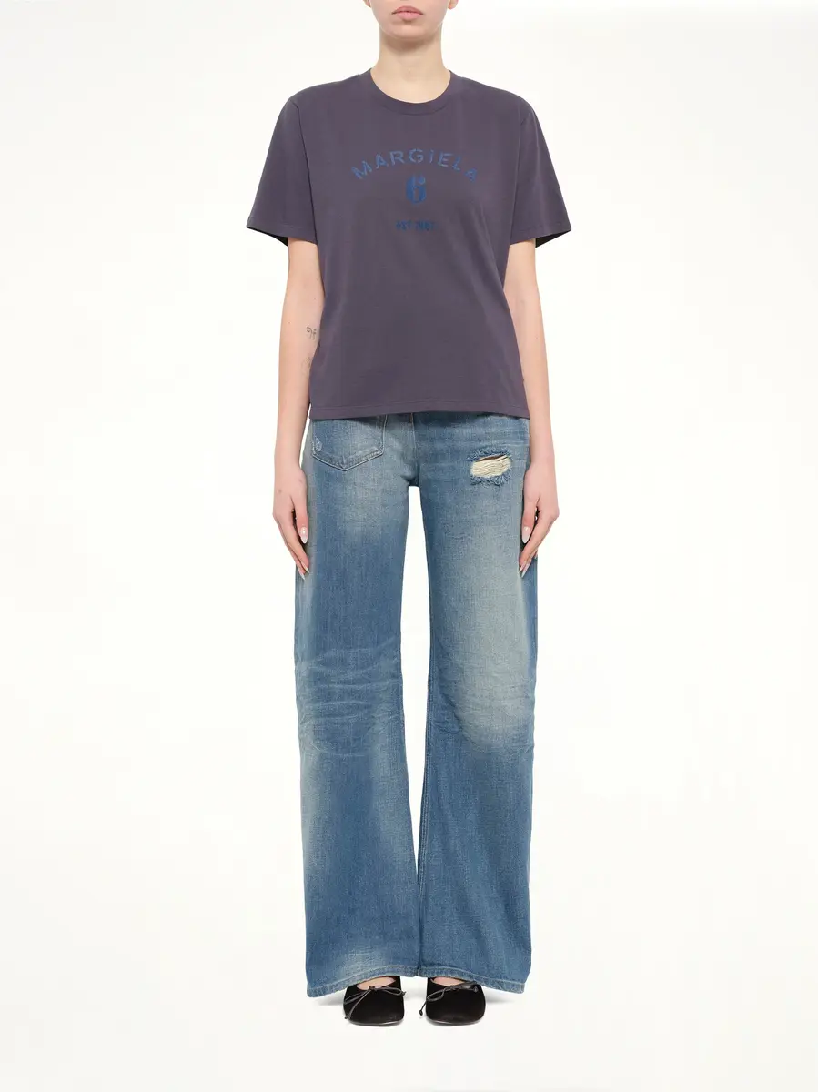 MM6 MAISON MARGIELA Margiela 6 T-shirt in Midnight Blue | Thumbnail 7 MM6 MAISON MARGIELA Margiela 6 T-shirt in Midnight Blue | Thumbnail 7
