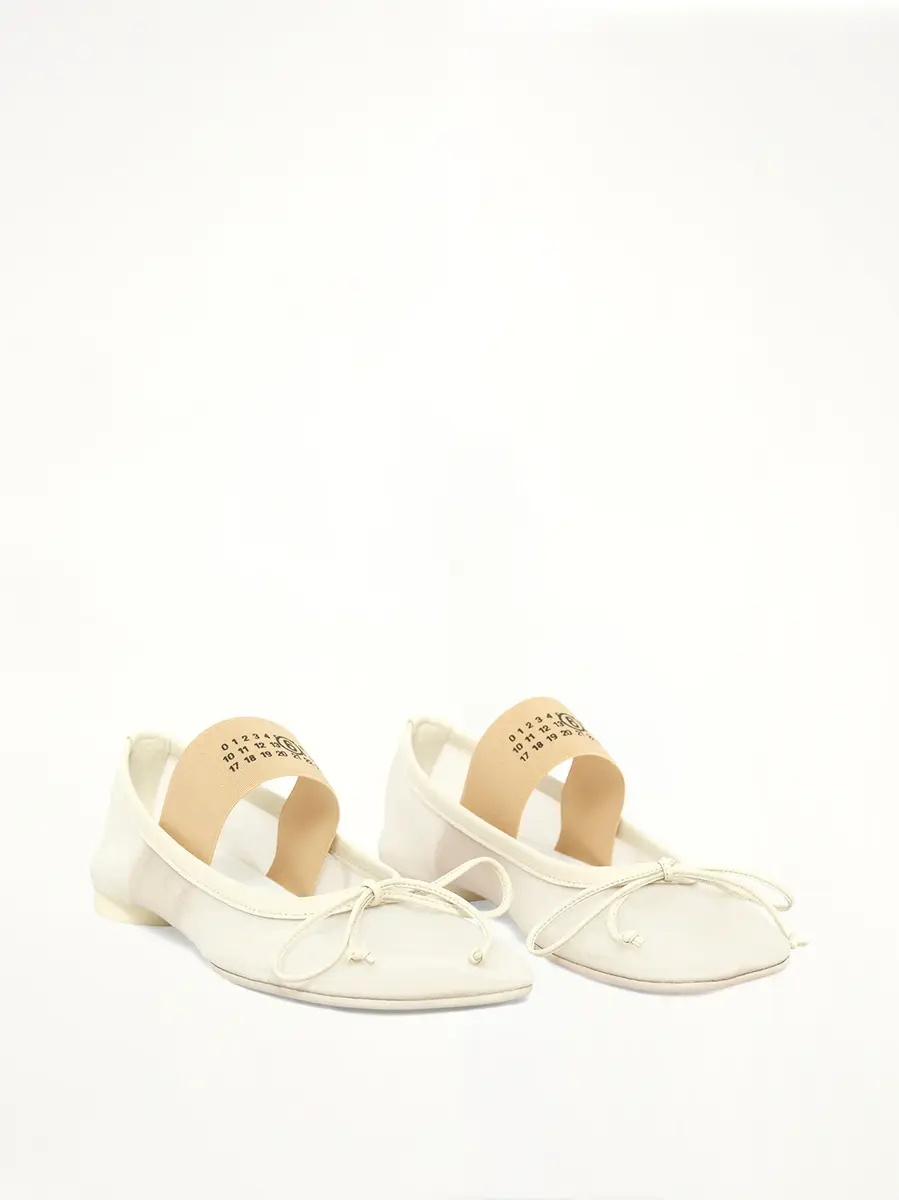 MM6 MAISON MARGIELA Anatomic Mesh Ballerina in Bleached Sand | Thumbnail 2