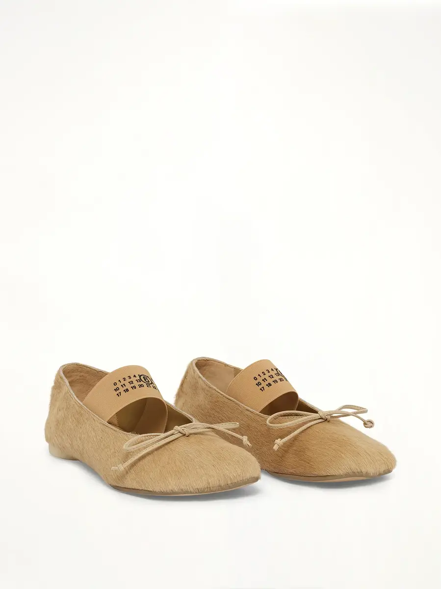MM6 MAISON MARGIELA Pony Ballet Shoes in Marzipan | Thumbnail 2 MM6 MAISON MARGIELA Pony Ballet Shoes in Marzipan | Thumbnail 2